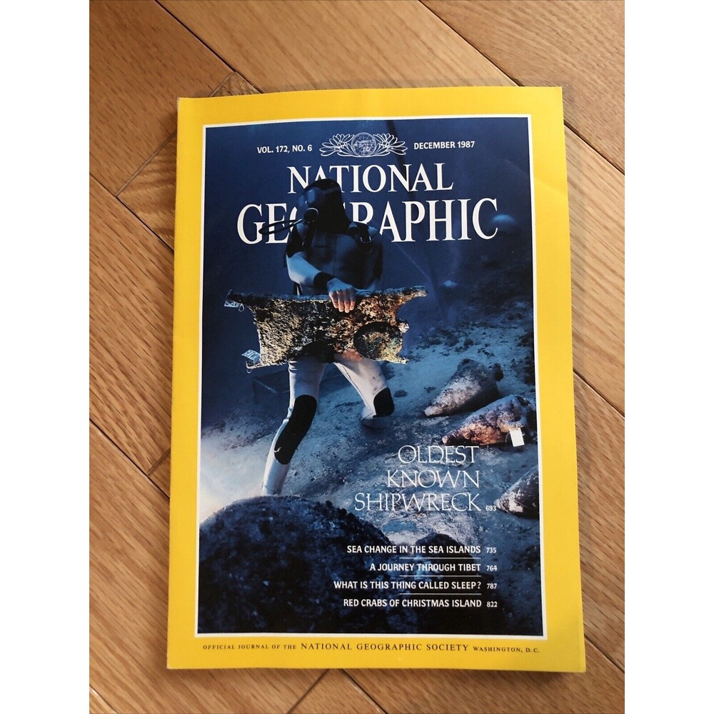 Vintage National Geographic Magazine December 1987 Oldest Known Shipwreck